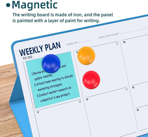 Magnetic Weekly Dry Erase Board,Portable Weekly Planner Whiteboard,Desktop Weekly Calendar White Board,to do List White Board 9"x6" Schedule Board...