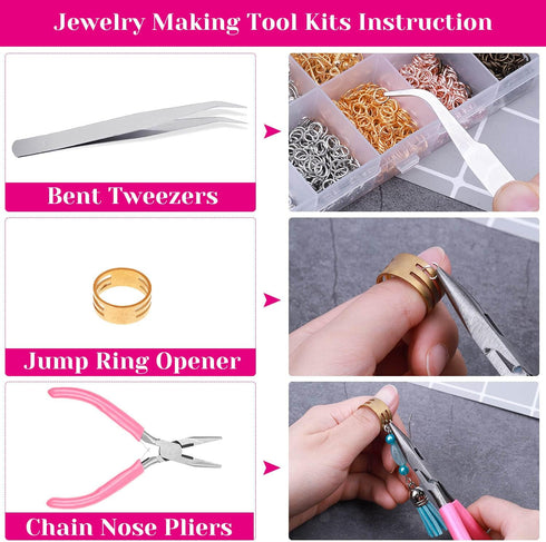 Earring Hooks, Audab 1400pcs Making Kit with 200pcs Ear Ring 1000pcs Jump Rings, Backs and Jewelry Pliers for Supplies Findings...