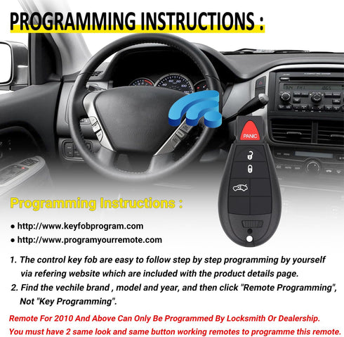 Key Fob Entry Remote Control Key Compatible with Chrysler 300, Dodge Charger, Dodge Challenger, Dodge Magnum, Replacement for M3N5WY783X IYZ-C01C,...