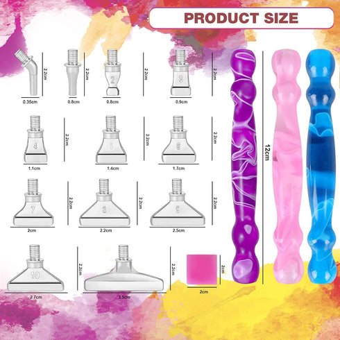 DoreenBow 21Pcs Diamond Art Painting Pen Metal Tips Kit Stainless Screw Thread Tips Multi Placer Tips Diamond Art Painting Accessories 5D Diamond ...