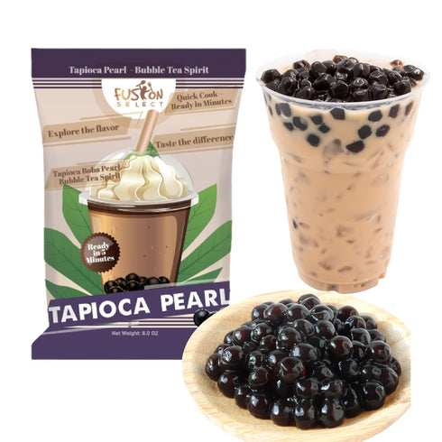 Fusion Select Tapioca Pearl - Brown Sugar Flavor Quick Cook Tapioca, DIY Boba for Boba Tea Ready in 5 Minutes, Boba pearls, Bubble Tea Pearl s, Mi...