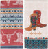Kay Dee Southwest at Heart Jacquard Tea Towel & Boots Tea Towel, Set of 2 Southwestern Native Print Western Cowboy Kitchen Towels Dishtowel Set...