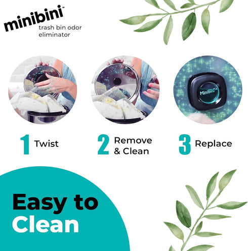 Flint Minibini Trash Can Deodorizer and Odor Eliminator, Garbage Can Air Freshener and Odor Control Up to 30 Days, Device Plus Refill...