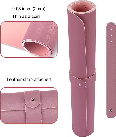 Dual Sided PU Leather Desk Pad, Mouse Pad, Office Desk Mat, Non-Slip Laptop Desk Pad, Waterproof Desk Writing Pad for Office and Home (23.6" x 11....
