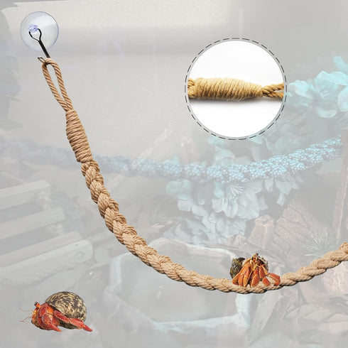 2 Pack 25.6" Hermit Crab Climbing Toys, Hanging Hermit Crab Rope Ladder, Hermit Crab Supplies, Reptile Vines Toys, Reptile Tank Terrarium Accessor...
