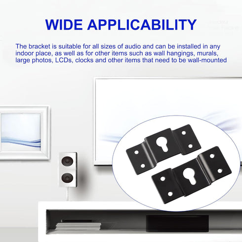 uxcell 5 Pcs Wall-Mounted Speaker Hanging Brackets, 7cm Long Speaker Mounting Clothing Rack Iron Hanger Plate Accessories for Surround Sound Box A...