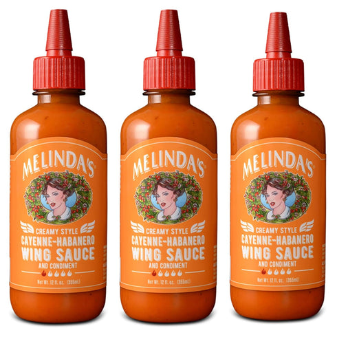 Meilnda's - Creamy Style Cayenne Habanero Wing Sauce - 12 oz, 3pck...