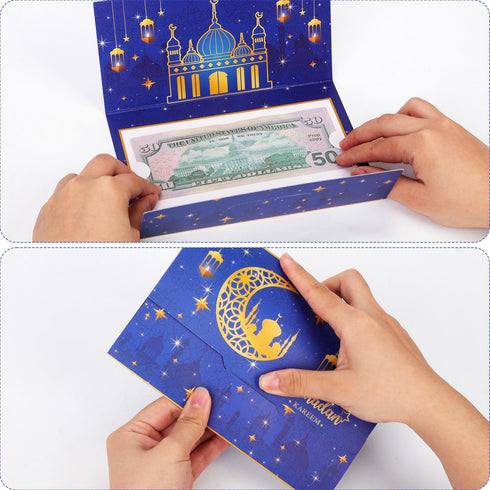 24pcs Eid Mubarak Money Envelopes, Ramadan Lucky Cash Envelope Eid Mubarak Envelopes Gift Card Money Holders for Ramadan Holiday Party Celebration...