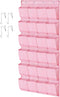 Pink Shoe Organizer Over the Door for Girls Women Kids Room,Hanging Shoe Rack Organizer for Closet Door,Zapateras Storage Holder with 24 Large Poc...