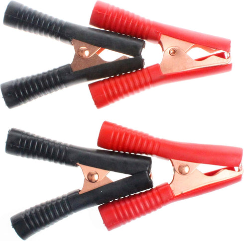 NOYITO Alligator Clips 2 Black 2 Red Metal Spring Durable 50A 75A 100A for Battery Electric Test Clips Lead Probe Alligator Clamps (100A, Black Re...
