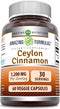 Amazing Formulas Ceylon Cinnamon 1200 Mg Per Serving | Veggie Capsules Supplement | Non-GMO | Gluten Free | Made in USA (1 Pack, 60 Count)...