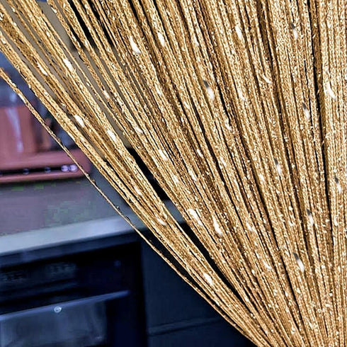 ave split Decorative Door String Curtain Wall Panel Fringe Window Room Divider Blind Divider Tassel Screen Home 100x200centimeter (Champagne18)...