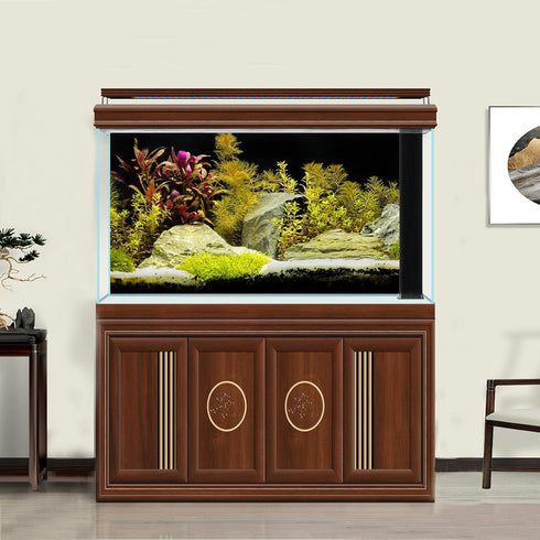 Aquarium Background Planted Tropical Freshwater Terrarium Background Various Aquatic Plants Aquarium Backdrop Big Stones with Moss Fish Tank Backg...