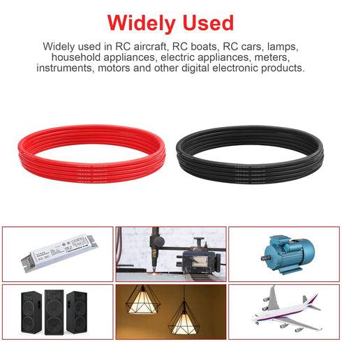 14 AWG Gauge Silicone Wire Electrical Cable?20ft red &20ft Black? Soft & Flexible 0.08 mm Tinned Copper core High Temperature Resistant Silicone W...