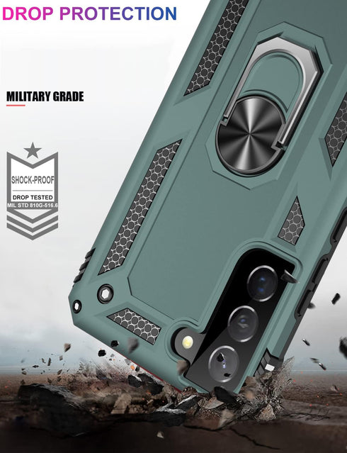 IKAZZ for Galaxy S22 Plus Case,Military Grade Shockproof Heavy Duty Protective Phone Cover Pass 16ft Drop Test with Magnetic Kickstand Car Mount H...
