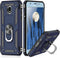 TJS Phone Case Compatible with Samsung Galaxy J7, Metal Ring Magnetic Support Protector Cover (Blue)...