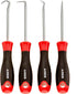 ARES 70256 - Precision Hook and Pick Set - 4-Piece Set Includes Precision 90 Degree, Hook, Combination and Straight Hooks and Picks - Chrome Vanad...