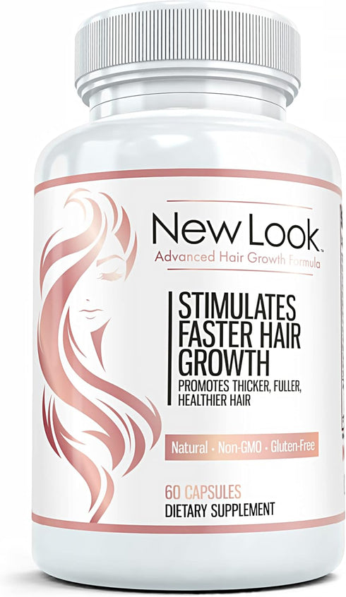 New Look Hair Growth Support Vitamins for Women and Men | Clinical Strength Supplement for Hair Loss | Supports Thicker, Fuller Hair with Biotin -...