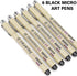 Micro Fineliner Drawing Art Pens: 6 Black Fine Line Waterproof Ink Set Artist Supplies Archival Inking Markers Pigment Liner Journaling Sketch Out...