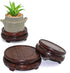 GOLDY&WENDY Round Brown Rosewood Pedestal Base Display Stand (3.8" Inside Diameter)...