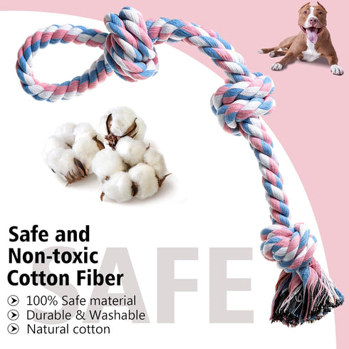 Dog Rope Toys Indestructible Dog Toys, Dog Chew Toys for Aggressive Chewers, Tough Puppy Teething Chew Toys for Boredom, Dental Cleaning Tug of Wa...