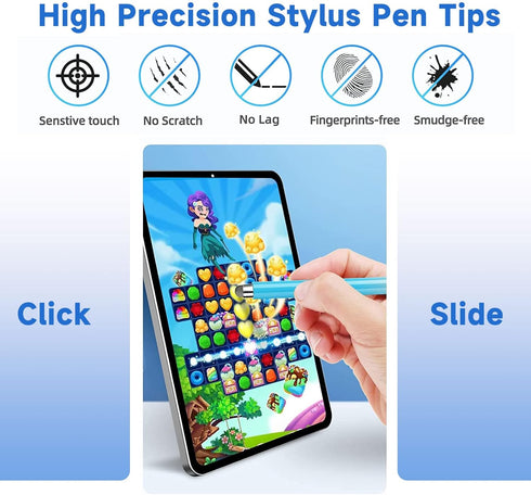 Mesh fiber tips (10 pack) GUUGEI Stylus Pen replacement tips suitable for capacitive touch screen,High sensitivity, soft, no scratch screen Pen ti...