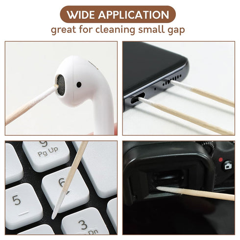 400PCS Pointed Cotton Swabs with Storage Case - Precision Tip Cotton Swabs with Wooden Sticks - Microblading Cotton Swab 4 inch - Cotton Swabs for...