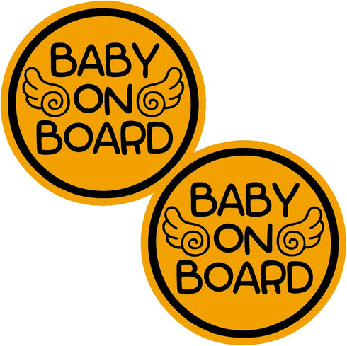 TOTOMO Baby on Board Magnet - (Set of 2) Safety Caution Decal Sign Magnets for Cars Bumpers - Baby Angel ALI-030...