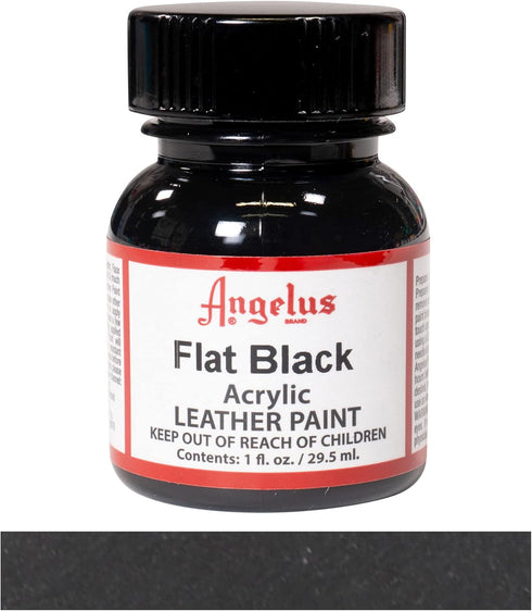 Angelus Brand Acrylic Leather Paint Waterproof 1oz - Flat Black & Flat White Duo...