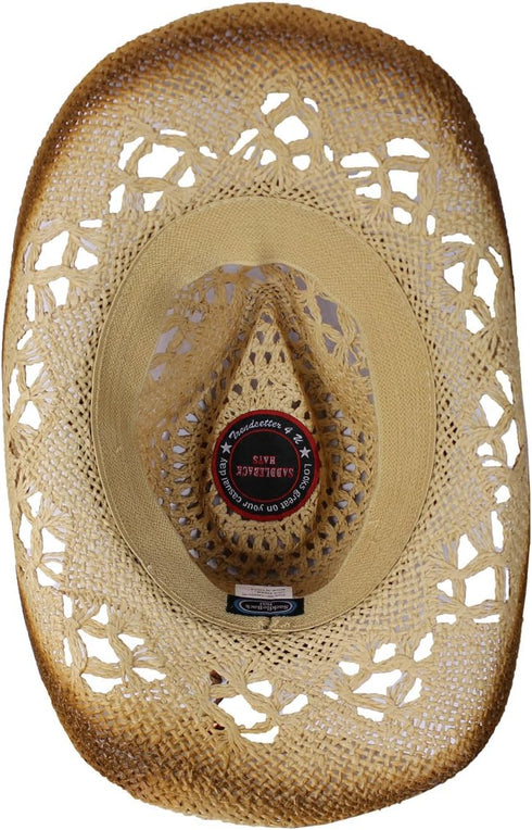 Shapeable Toyo Straw Cowboy Hat w/Beaded Trim Band, Western Cowgirl, Natural, One Size...