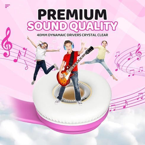 JoySpark Kids Bluetooth Headphones, Lightweight Kids Wireless Headphones for Kids, 85/94dB Volume Limited, 60 Hours Playtime, Bluetooth 5.3, Over-...