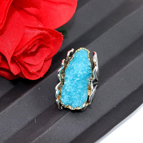 Retro Resin Crystal Stone Cocktail Rings Gothic Hip Hop Punk Crystal Engagement Wedding Statement Rings Uniquely Stylish Jewelry Gifts for Women (...