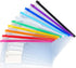 Tamaki 10 Pack Zipper Plastic Envelopes, Small Plastic Envelopes, A6 Size for Pencil Case Bulk, Bill Bag, 10 Color (9x4.7 Inch)...