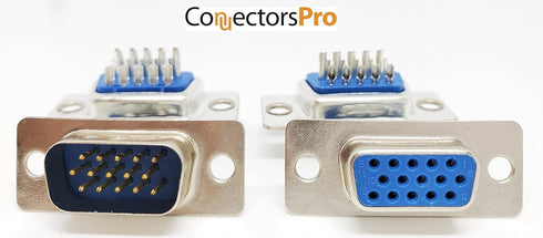 Pc Accessories 10 Pairs D-Sub HD15 High Density Solder Male and DB HD15 Female Connector 3-Row, 20-Pack (10 Male + 10 Female)...