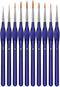 Miniature Paint Brushes,10Pcs Round Pointed Tip Paintbrushes, Micro Detail Paint Brush Set, Triangular Grip Handles Art Brushes Perfect for Acryli...