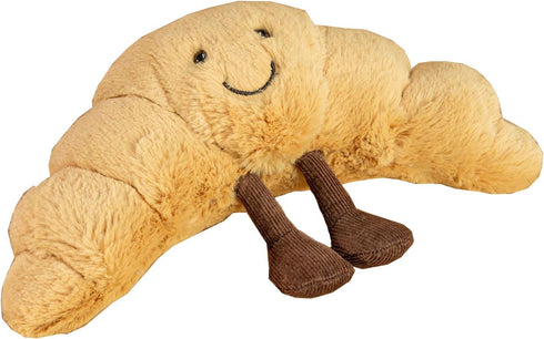 WeightedPlush 9" Croissant Plush Cute Smile Croissant Bread Pillow Stuffed Animals Funny Soft Food Plushies Toy for Gifts for Kids Birthday...