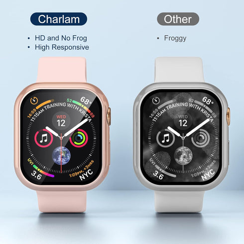 Charlam Compatible with Apple Watch Case 42mm Series 3 2 1 with Screen Protector, Full Protective Waterproof Bumper Cases Touch Sensitive Clear Fi...