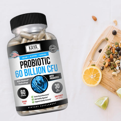 Kaya Naturals Probiotic 60 Billion CFU | Probiotics for Women, Probiotics for Men and Adults, Natural | Gut Health & Immune Support Supplement | P...