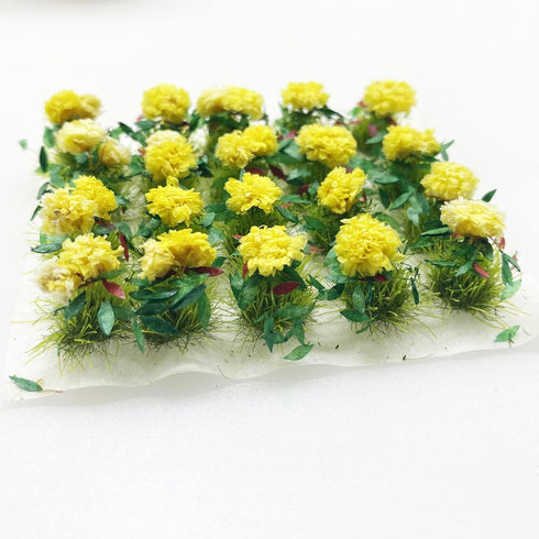 Cayway 2 Color Flower Vegetation Groups Flower Cluster Model Grass Tufts Set Miniature Static Scenery Model for DIY Architecture Building Garden S...
