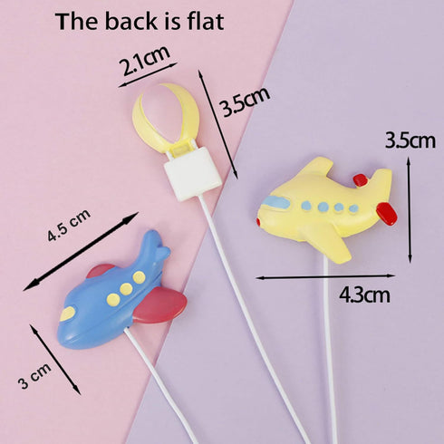 Ercadio 6 Pack Airplane Cake Toppers 2D Hot Air Balloons Cake Picks Baby Shower Boys Girls Birthday Party Cake Decorations Supplies...