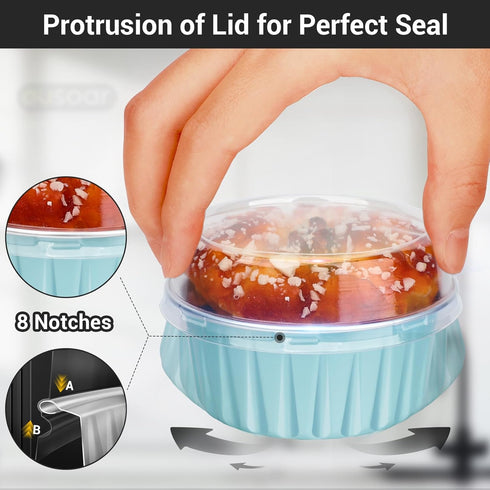 EUSOAR Aluminum Pans with Lids, 30pcs 5oz 125ml Disposable Aluminum Foil Muffin Liners Ramekins Cupcake Baking Cups, Disposable Foil Baking Cups C...