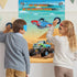Eaezerav Pin the Wheels on the Truck Game with Monster Truck Poster, 36 Tyres Stickers, 2 Blindfolds for Car Theme Birthday Party Carnival Party T...