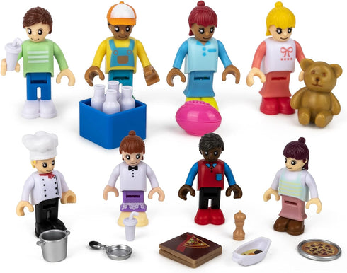 8 Toy Figures & Playsets, 2 Inch Play Peoples Set, Early Development Family Figurines for Kids, Pretend Play Toys for Children 3+ (23Pcs)...