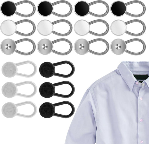 18PCS Collar Extenders Shirt Collar Extenders Pants Button Extender Extender Button Set Collar Button Extender for Mens Dress Shirts Suits Trouser...