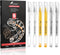 6 Colors Gel Pen Set White,Gold and Silver Gel Ink Pens for Artists,White Gel Pen,White Ink Pen,White Pens for Black Paper,White Drawing Pens,Whit...
