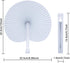 Pangda 24 Pack Folding Fans Round Paper Fans Assortment with Plastic Handle for Wedding Favor Party Bag Filler(White)...