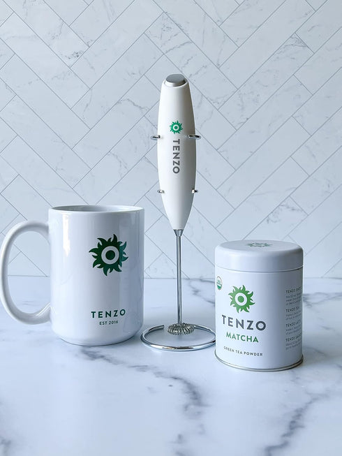 Tenzo Electric Matcha Whisk and Milk Frother (Batteries Included) - Handheld Foam Maker for Matcha Lattes - Whisk Drink Mixer for Matcha, Coffee, ...