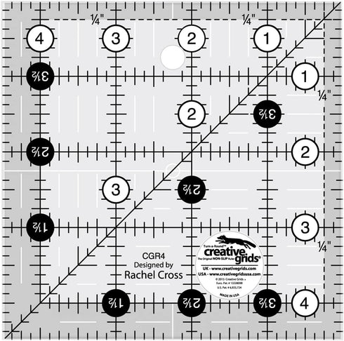 Creative Grids Quilt Ruler 4-1/2in Square - CGR4...