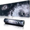 Black and White Large Gaming Mouse Pad for Desk, Desk Mat with Seamed Edges, Waterproof Desk Pad, Non-Slip Rubber Base, 31.5x11.8 Inch Keyboard Pa...