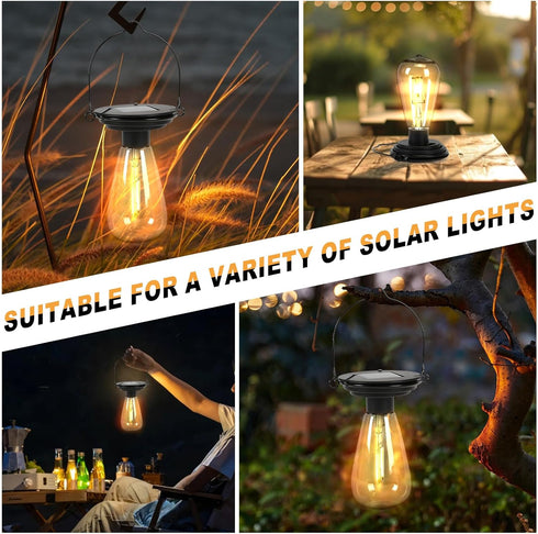 Replacement Solar Light Tops-Solar Light Bulbs for Outside-Solar Lanterns Outdoor Waterproof 2 Pack,One Thing, Three Uses, Multifunctional Size Co...